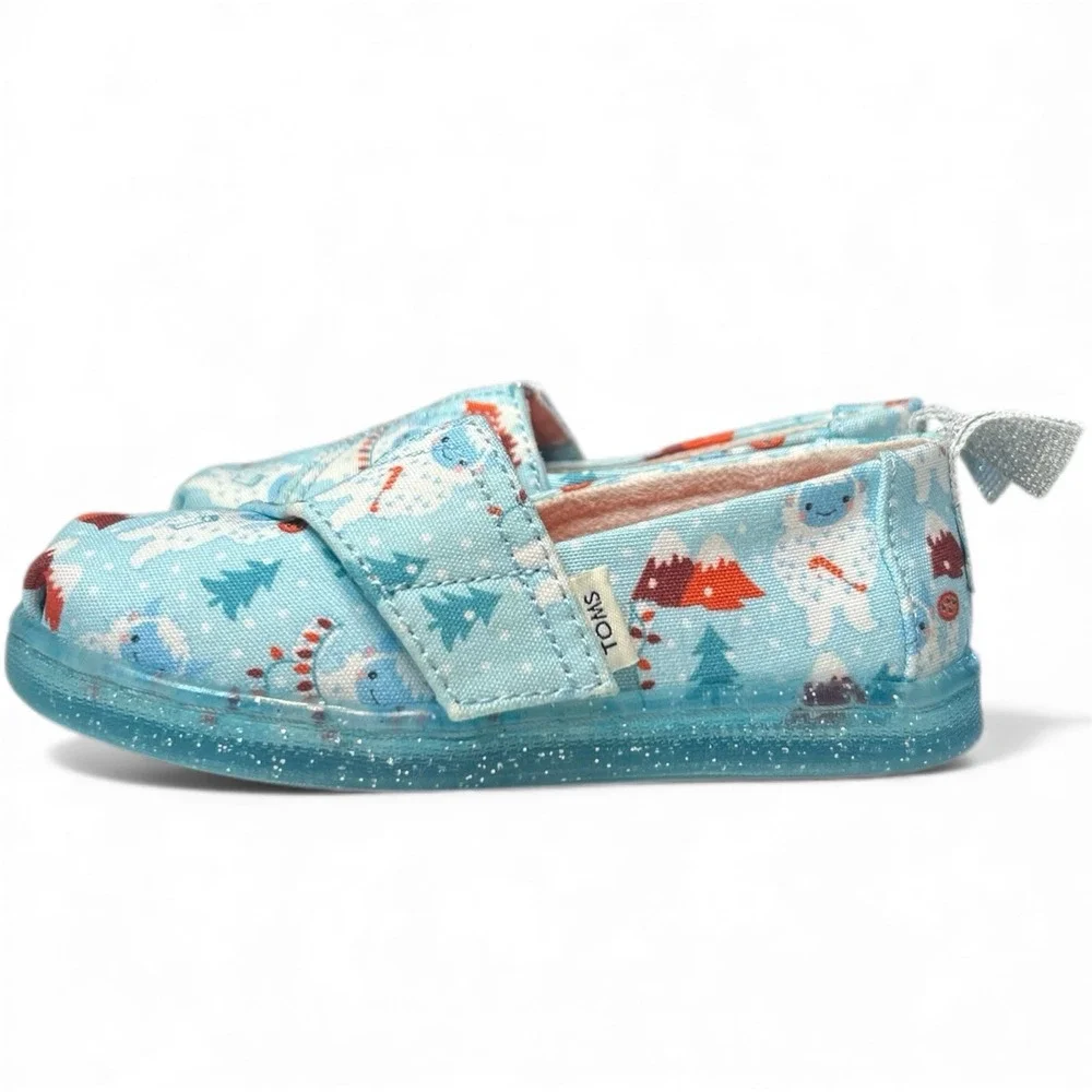 Toms Alpargata Holiday Slip On Flat Girls Blue‎ Flats Casual 10017617T